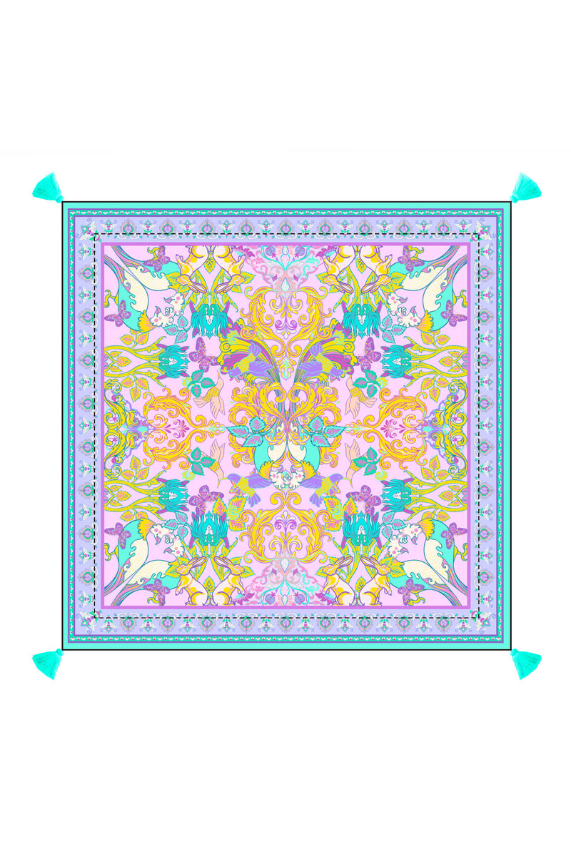 Euro Pillow Case- Peacock Palace in Pastel