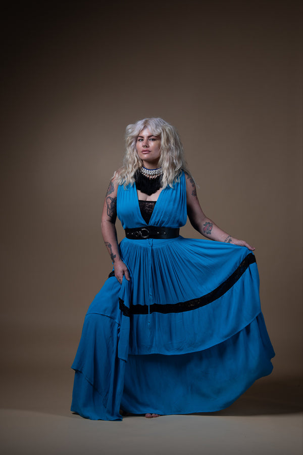 Goddess Dress - Aqua Blue