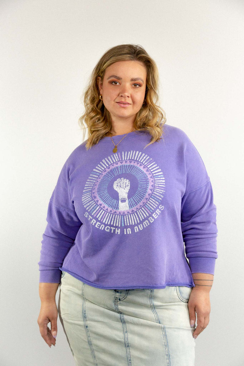 Strength In Numbers Sweatshirt - Purple Acid Wash