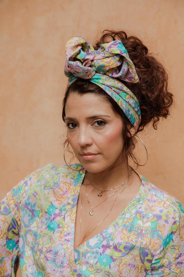 Luella Headscarf - Peacock Pastel