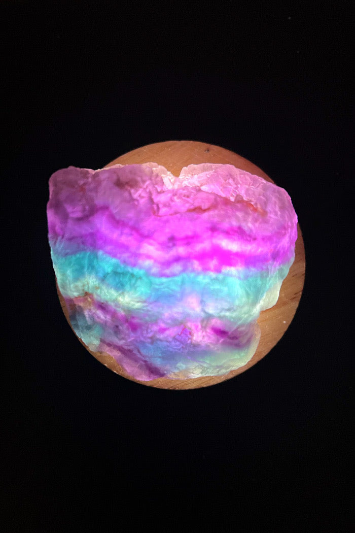 Raw Fluorite with Natural Lamp