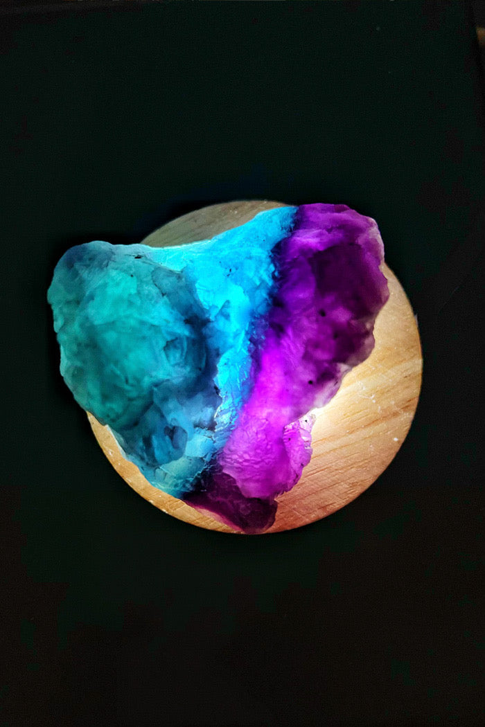 Raw Fluorite with Natural Lamp