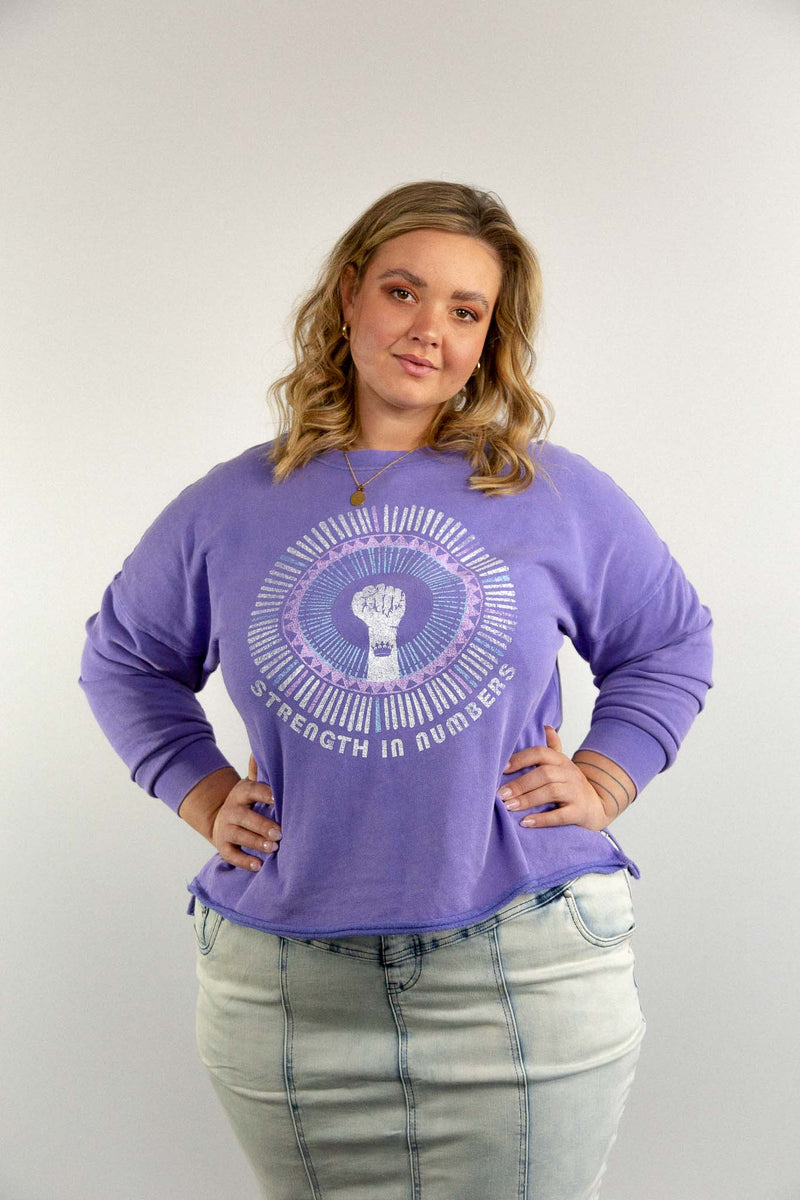 Strength In Numbers Sweatshirt - Purple Acid Wash