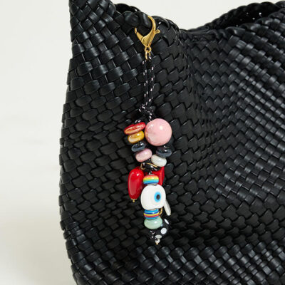 Timeless Pearly Keychain With Colorful Parts And Evil Eye Multi