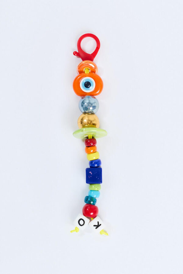Timeless Pearly Keychain With Evil Eye Multi