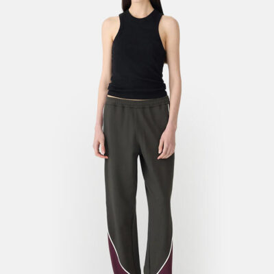 Bassike Piping Detail Trackpant Charcoal / Burgundy