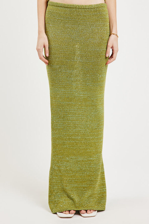 Asta Resort Carolina Skirt Olive Oil Sequin