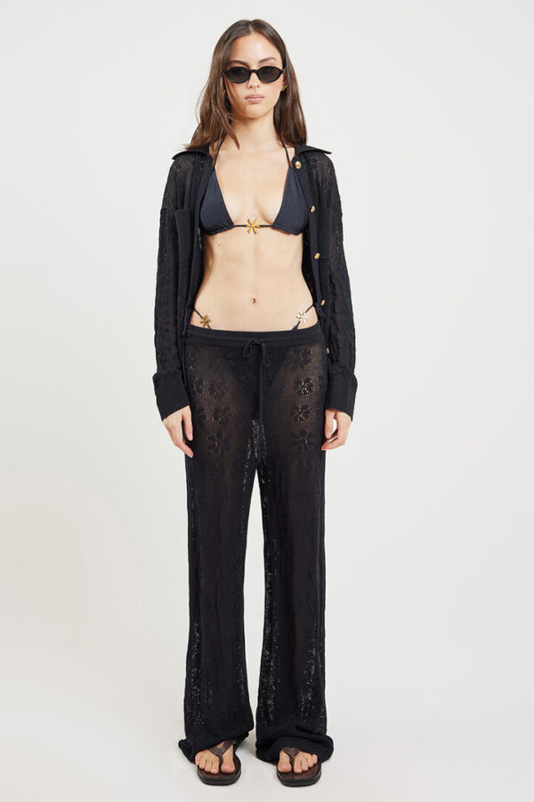 Asta Resort Delilah Crochet Pant Black