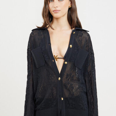 Asta Resort Delilah Crochet Shirt Black