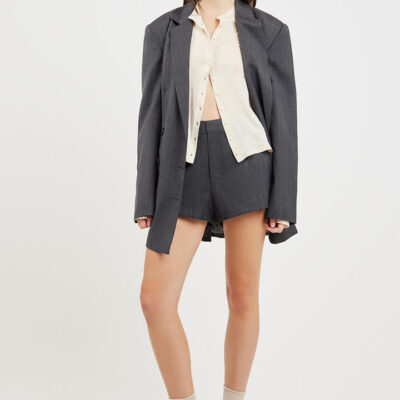 Hansen & Gretel Reilly Suit Shortie Charcoal Stripe