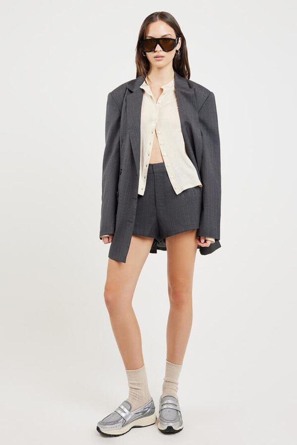 Hansen & Gretel Reilly Suit Shortie Charcoal Stripe