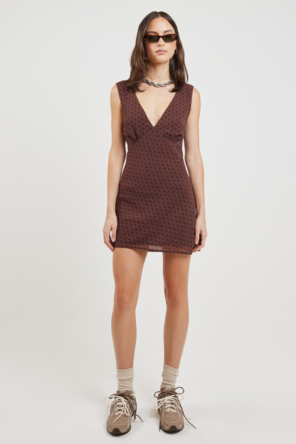 Hansen & Gretel Quinn Mini Dress Biscuit Polka