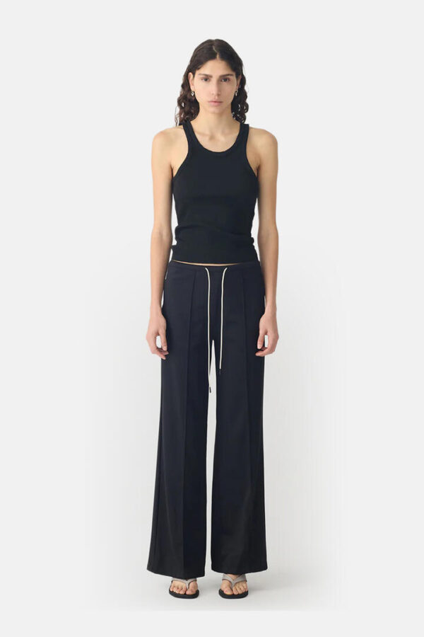 Bassike Refined Pinstitch Pant Black