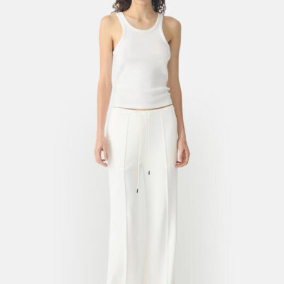 Bassike Refined Pinstitch Pant White