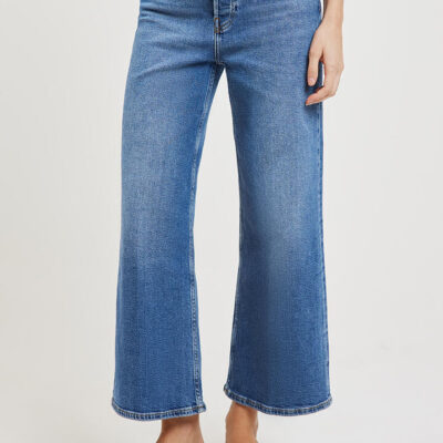 Re/Done High Rise Wide Leg Crop Jeans Mid 70S