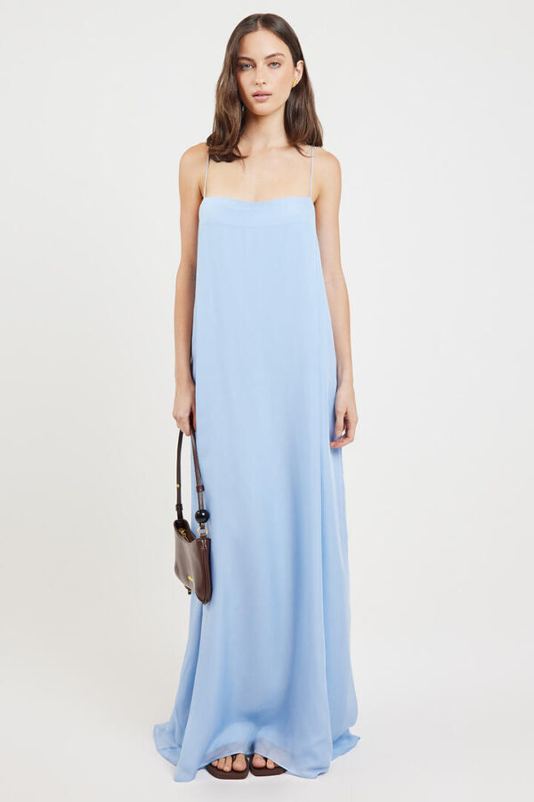Bondi Born Capri Silk Chiffon Cami Dress Sky
