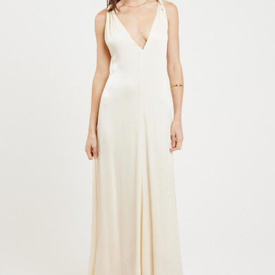 Bondi Born Ardea Twist Shoulder Maxi Dress Pearl