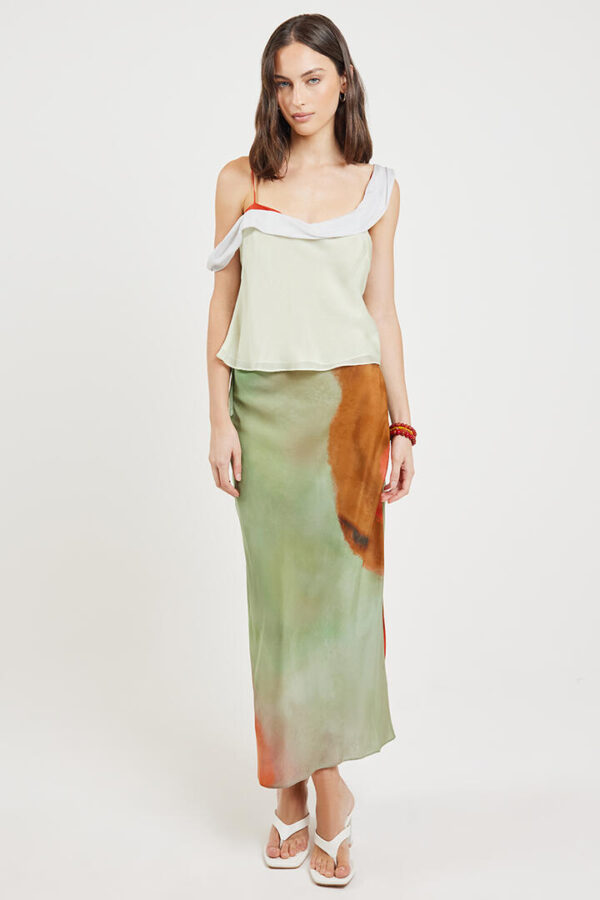 Sir. Calle Midi Skirt Acquerello Print